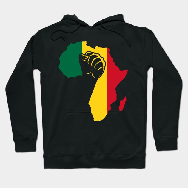 African American Black Power Fist Hoodie by Marcell Autry